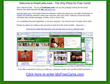 Tablet Screenshot of freecams.com